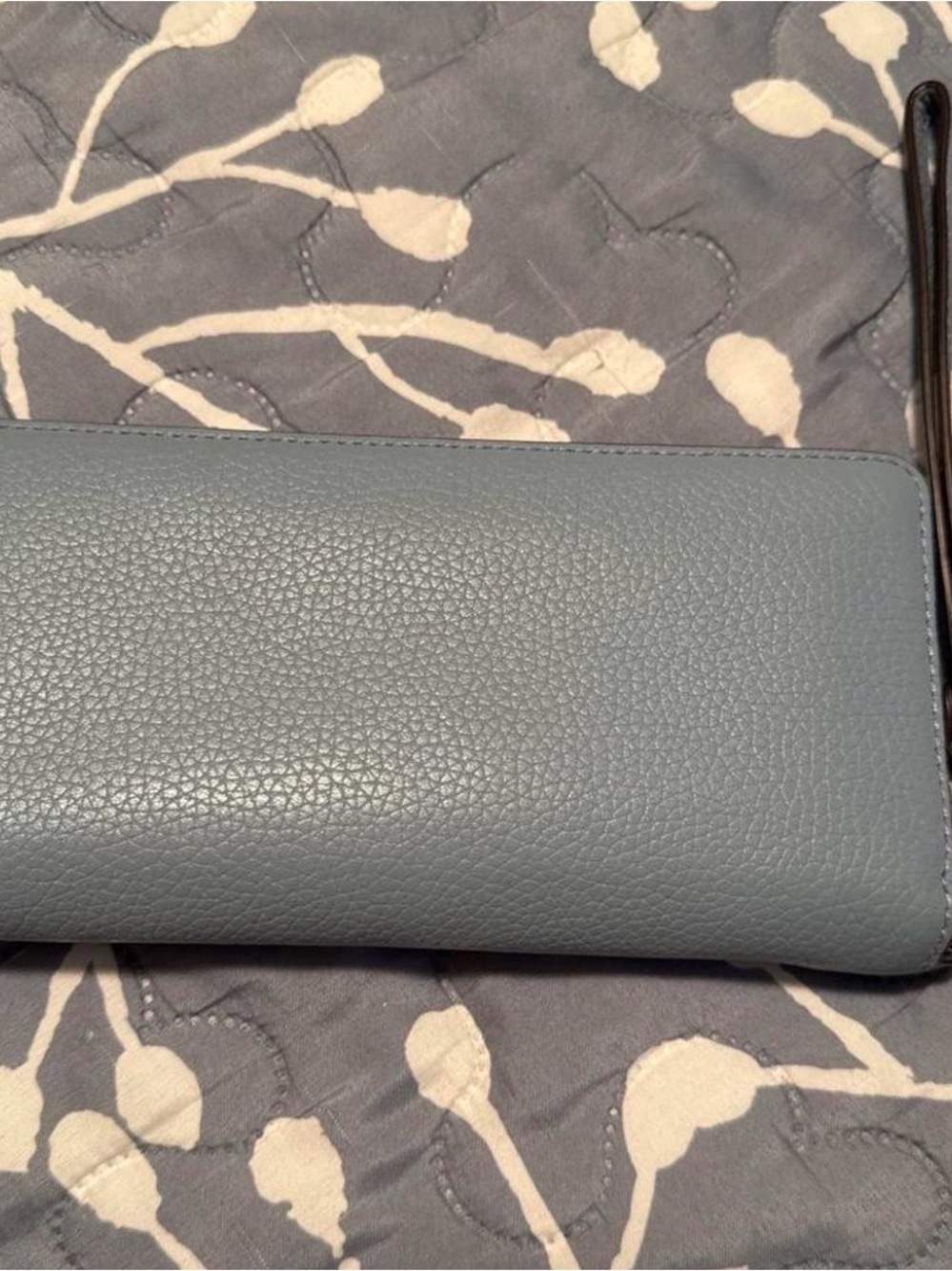 Michael Kors Pebbled Leather Wristlet Wallet in Slate Blue - Picture 2 of 5